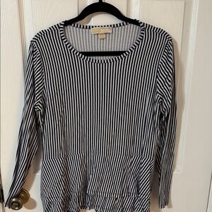 Michael Kors Navy and White Striped Top
